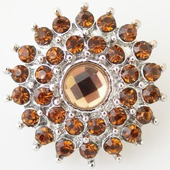 Snap Jewelry Rhinestone Double Halo Flower 18-20mm Fits Ginger Charm Accessory