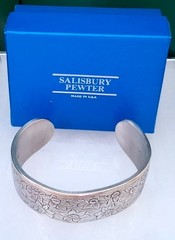 Jewelry Salisbury Pewter Bracelet CFMB-03 Flower Month March Engraved Daffodil