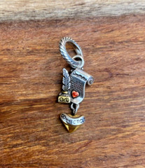 Brighton Connecticut State Constitution United States Gold Heart Charm Scroll