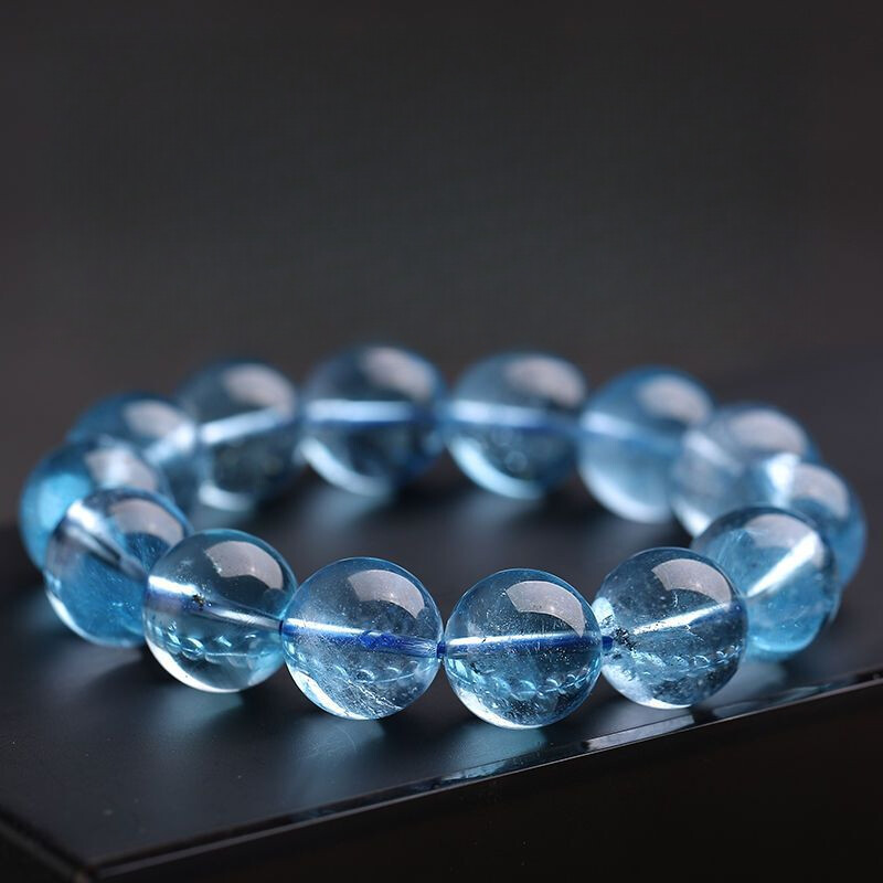 Natural High Ice Sea Blue Treasure Handstring Blue Crystal Transport Stone gallery