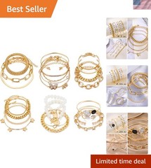 Versatile 6 Pack Boho Gold Bracelets – Adjustable and Tarnish-Resistant Jewelry