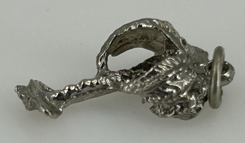 Vintage Palm Tree Charm Pendant Antiqued Silver tone tiny 3/4 Inch Long gallery