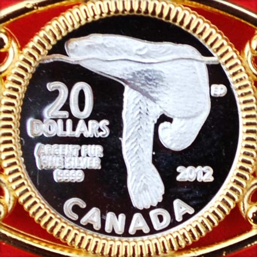1 Gram Canada Miniature $20 .999 Silver Coin 8" Gold Plated Linked Bracelet NOS gallery