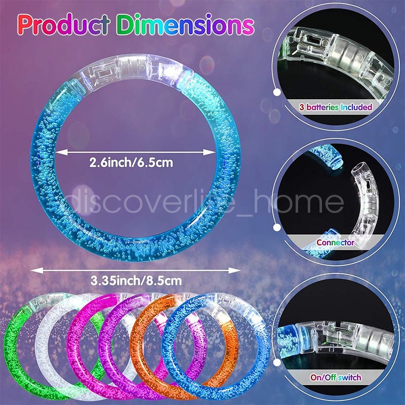 10PCS LED Light Up Flashing Glow Sticks Bracelet Wristband Party Supplies gallery