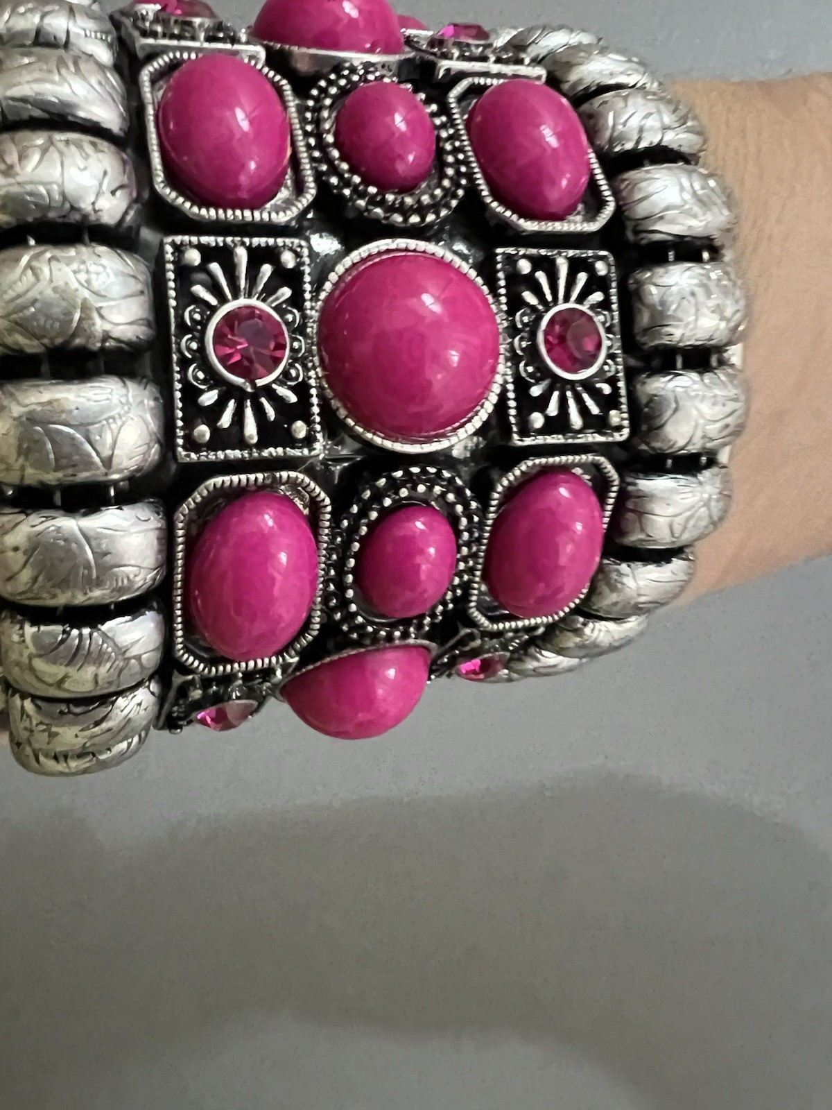 Silver And Pink Bracelet gallery