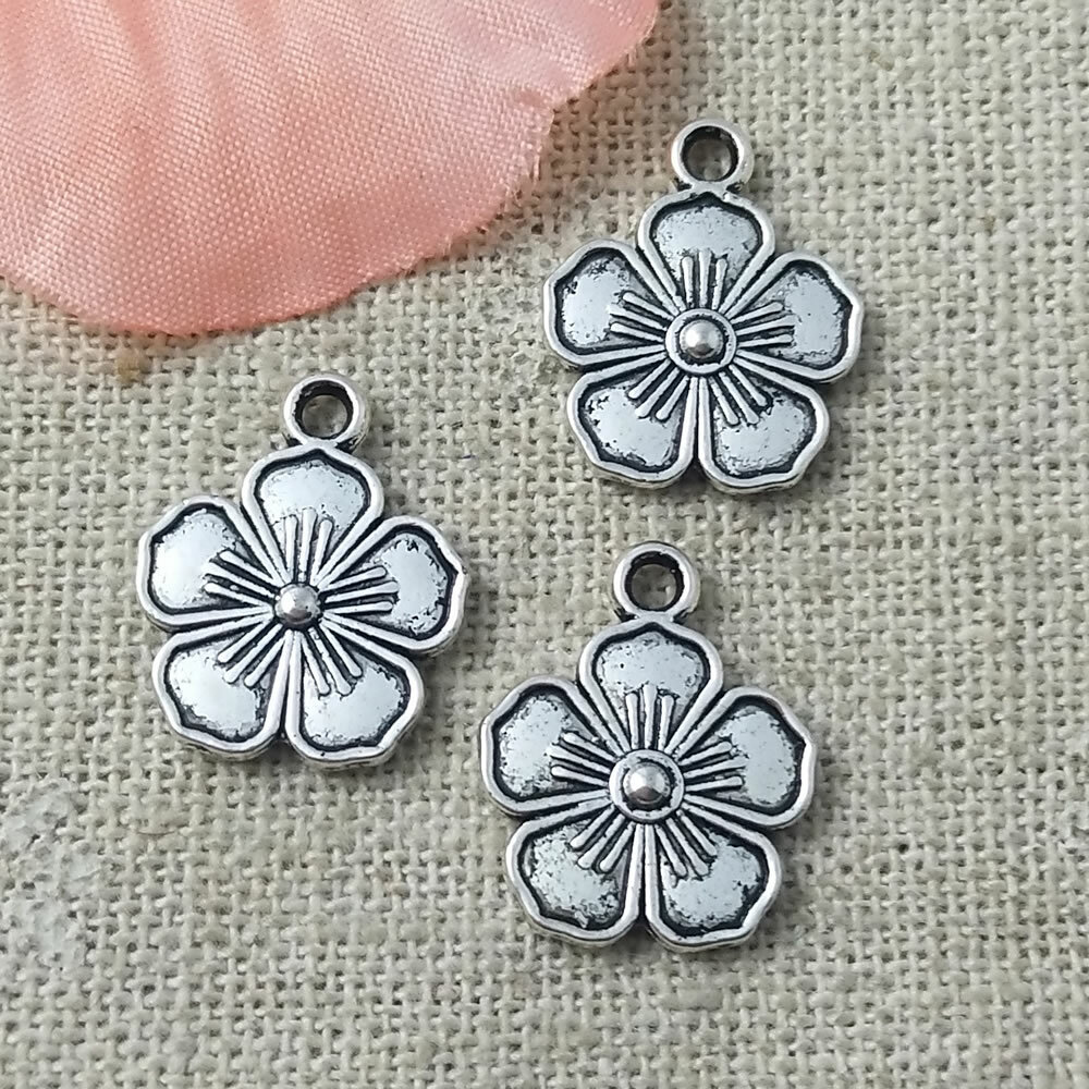 Free Ship 152 Pcs Tibetan Silver Flower Charms Pendant 16X13MM L-5200 gallery