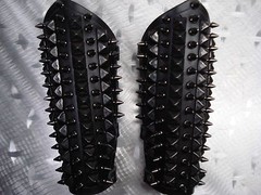 UNISEX SPIKE AND STUDS LEATHER GAUNTLET.BLACK METAL…(MDLUG0178)…ENSLAVED
