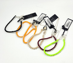 Sno Of Sweden Bracelets Set of 6 Cord With Woven Silver Tone Chain Casual Scandi