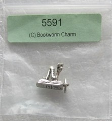 Sterling Silver 925 Bookworm .925 Silver Charm Jewelry New Charm