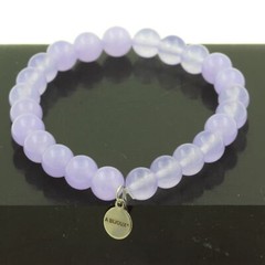 Lavender Chalcedony Bead Bracelet 8 Mm. Made In France. Custom Size