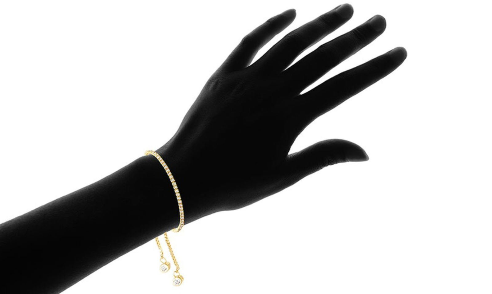 Adjustable Tennis Bracelet w Swarovski Elements Sterling Silver/18KT Gold Plated gallery