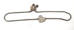 DKNY Donna Karan Crystal Heart Drawstring Bracelet