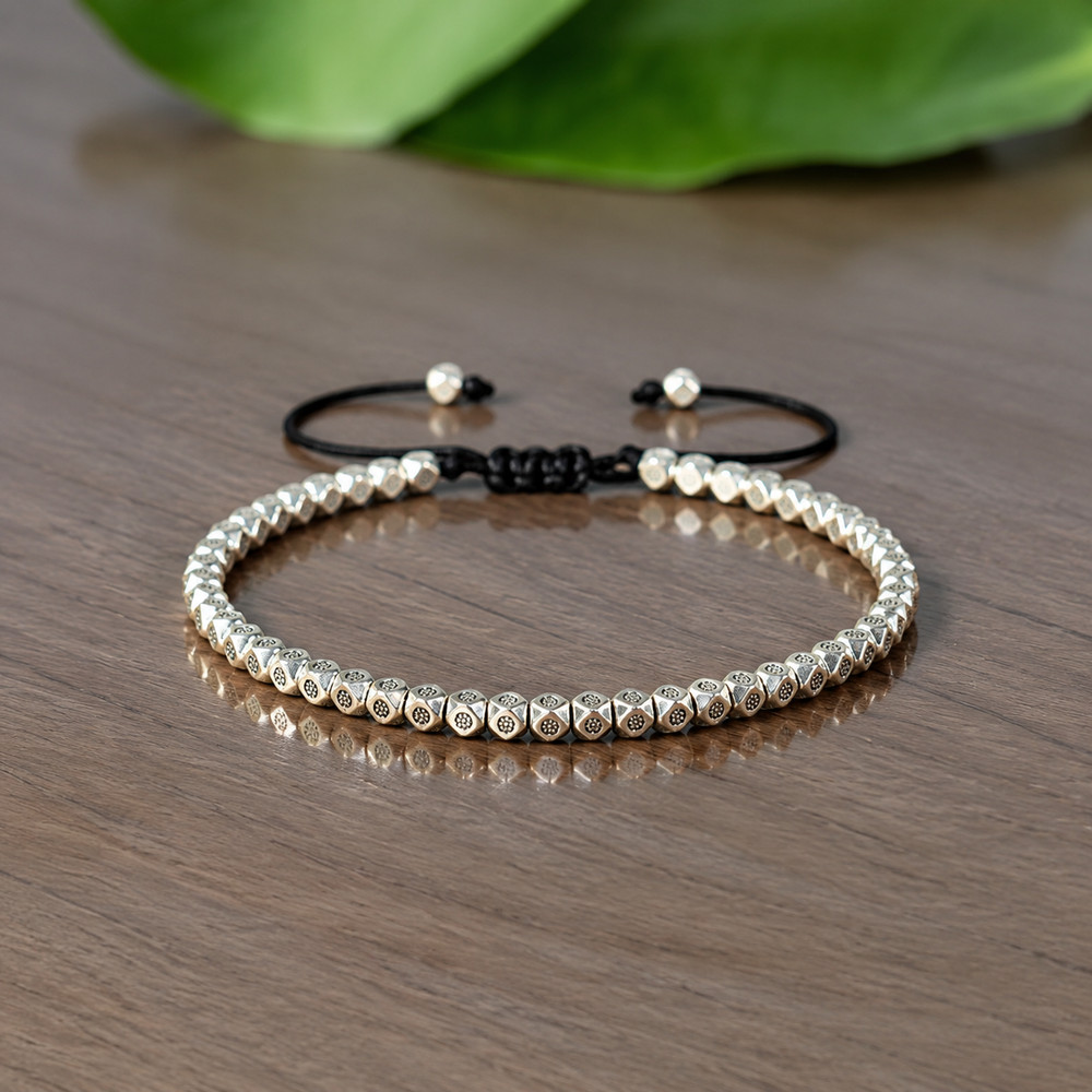 Tibetan Copper Beads Bracelet Handmade Buddhist Lucky Rope Protection Jewelry
