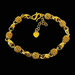 Golden Bracelet Chain Gold-plated (NOT SURE) marked ‘ 999 ‘, 7-8.5 in adjustable