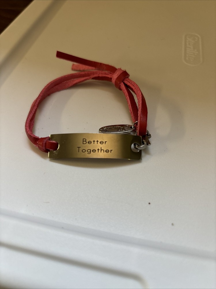 Plunder Jewelry Bracelet BETTER TOGETHER Red Leather Wrap Adjustable Bracelet