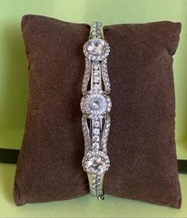 HSN Victoria Wieck 6.42 ct simulated diamond Bangle Bracelet 925 Sterling