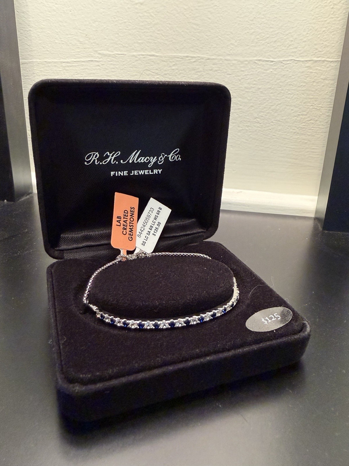 R.H. Macy & Co. Sterling Silver Lab-Created Sapphire Tennis Bracelet gallery