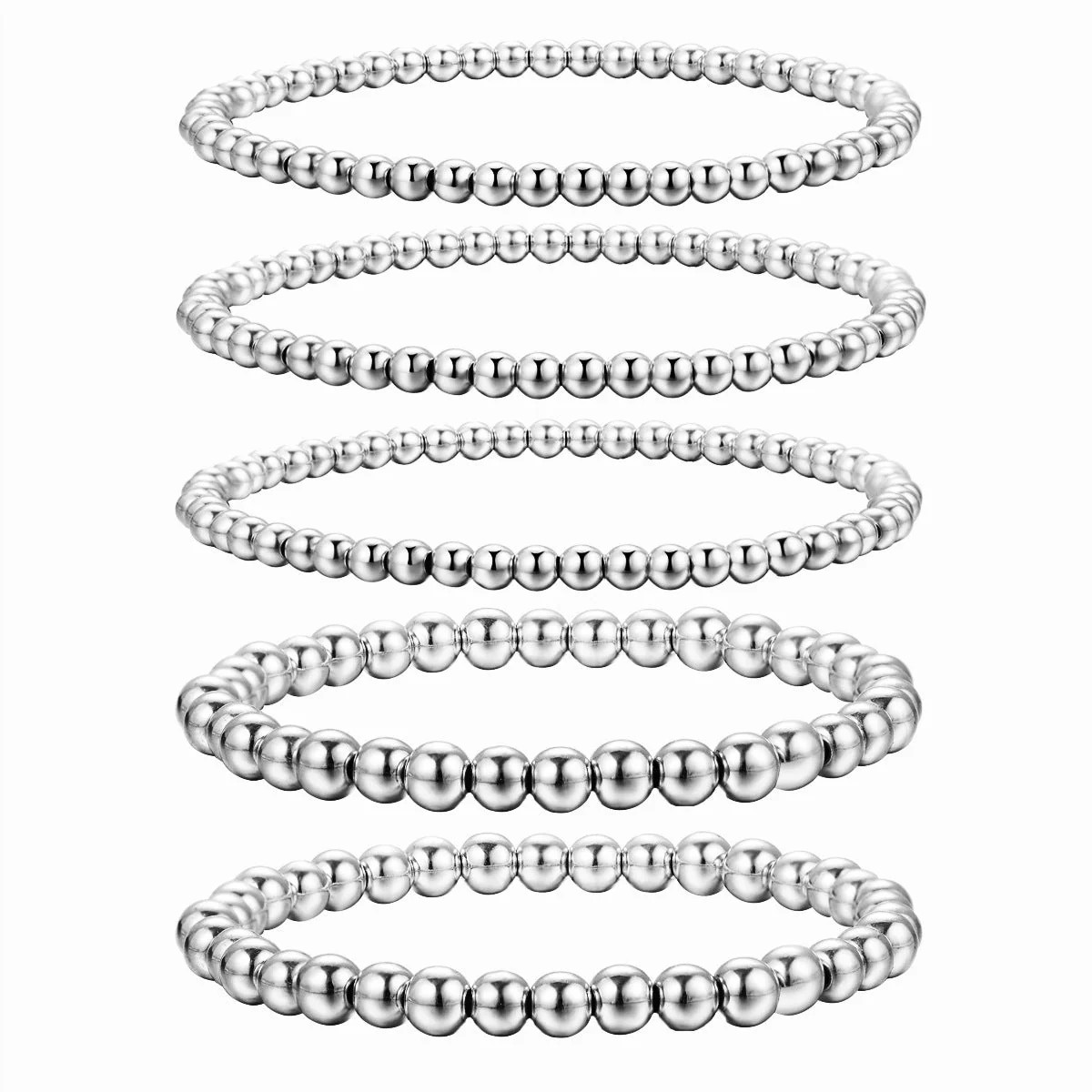 Stackable Stretch Elastic CCB Gold Bead Layered Bracelets gallery