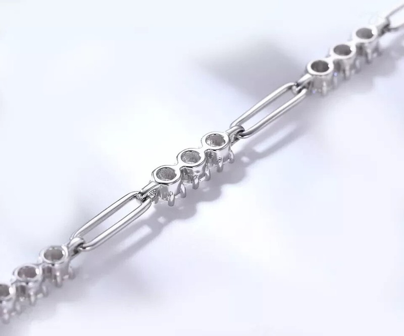 5.50 Ct Round Simulated Diamond 14K White Gold Plated Stylish Tennis Bracelet gallery