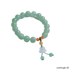 Dongling Jade Magnolia Flower Bracelet Elastic Bangle Jadeite Charm Amulet