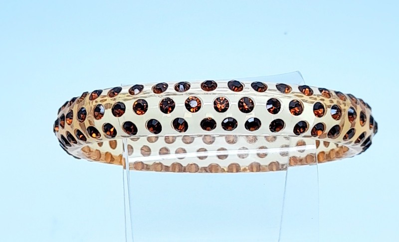 Transparent brown round Plastic dark brown rhinestone fashion bangle bracelets gallery