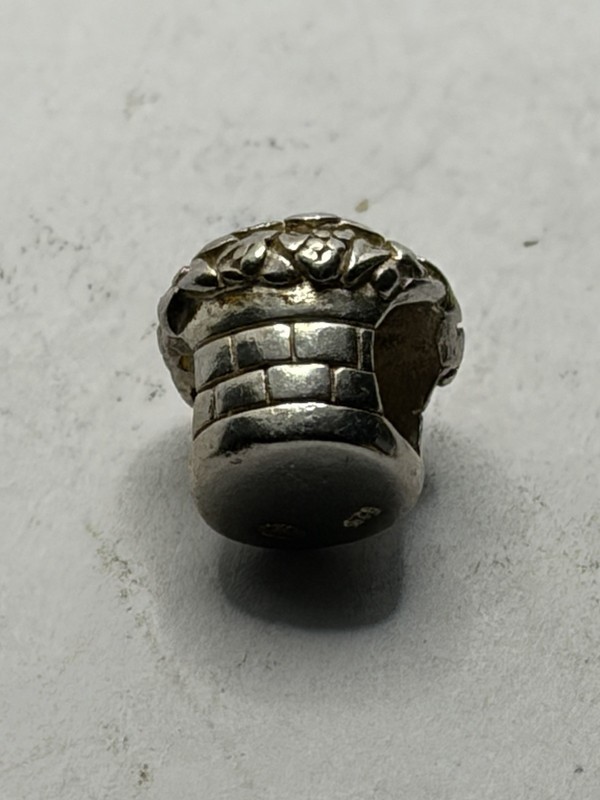 Love Bouquet Flower Basket Sterling Silver Bead Charm 925 gallery