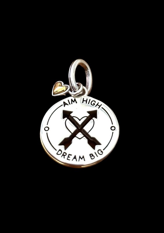 Brighton Shadow Shine Arrow Amulet Charm- Dream Big Aim High-heart silver gold gallery