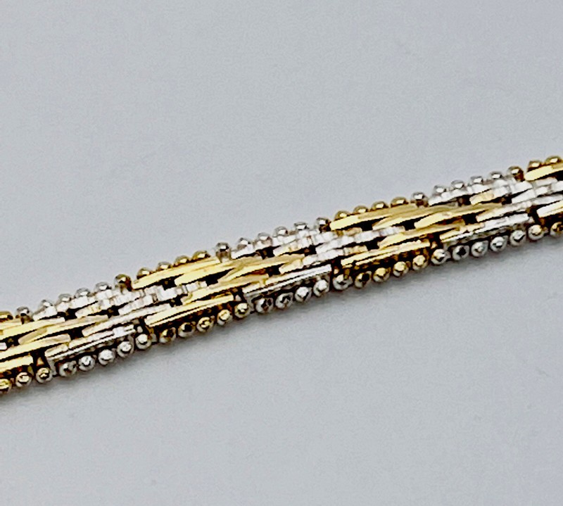 DaneCraft 24KT Gold Over 925 Sterling Silver 12 Gr Reversible Bracelet 7” gallery