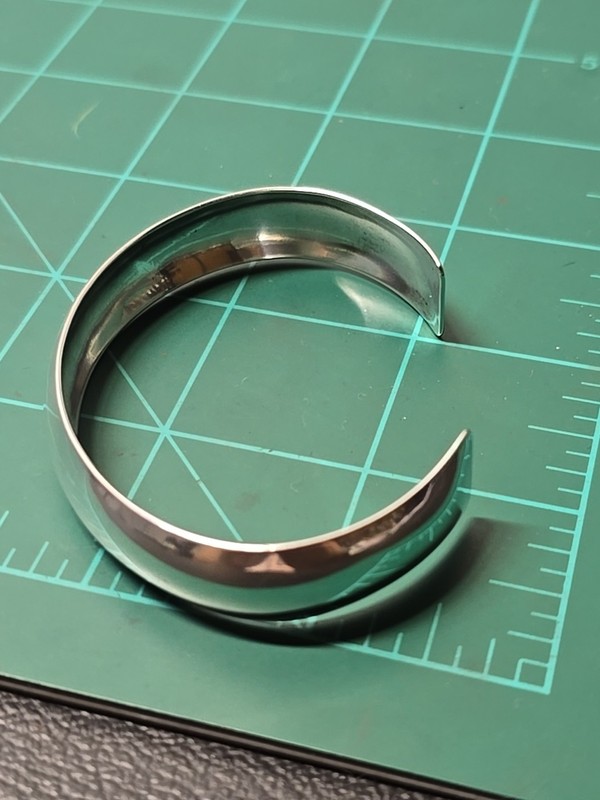 Solid Sterling Silver 12mm Smooth Curved Edge Cuff Bracelet gallery