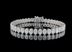 8.50CT Oval Cut Moissanite Tennis Women’s Bracelet 925 Sterling Silver