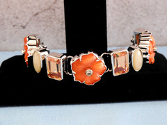 Bracelet COLOR SHIFT~Mixed Stones Flowers Silver Tone 2010s Y2K Retro