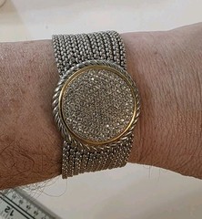 Uny Australia Box Chain CZ Crystal Magnetic Clasp Silvertone