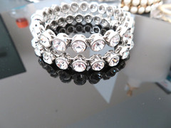 CHICOS TWO SILVER MAGNETIC BRACELETS