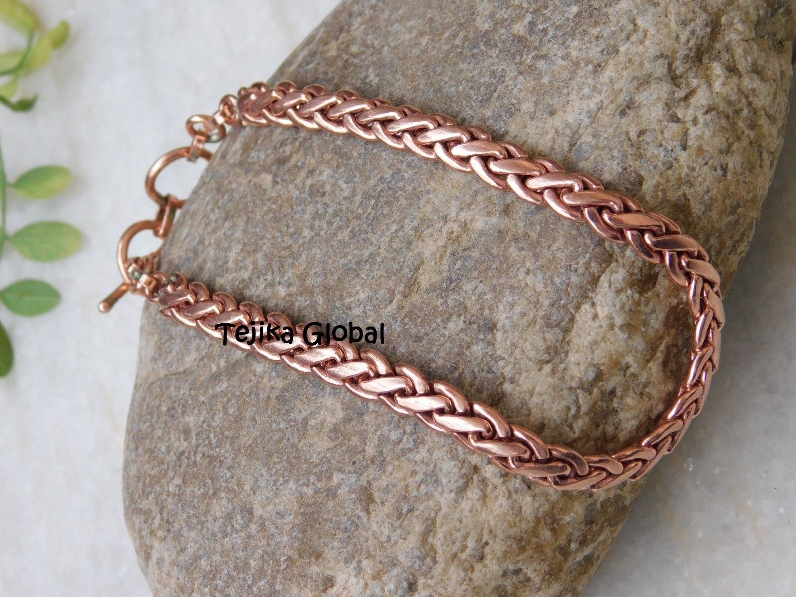 Pure Solid Copper Bracelet Arthritis Antique Chain Link Rider 6 mm Bracelet, gallery