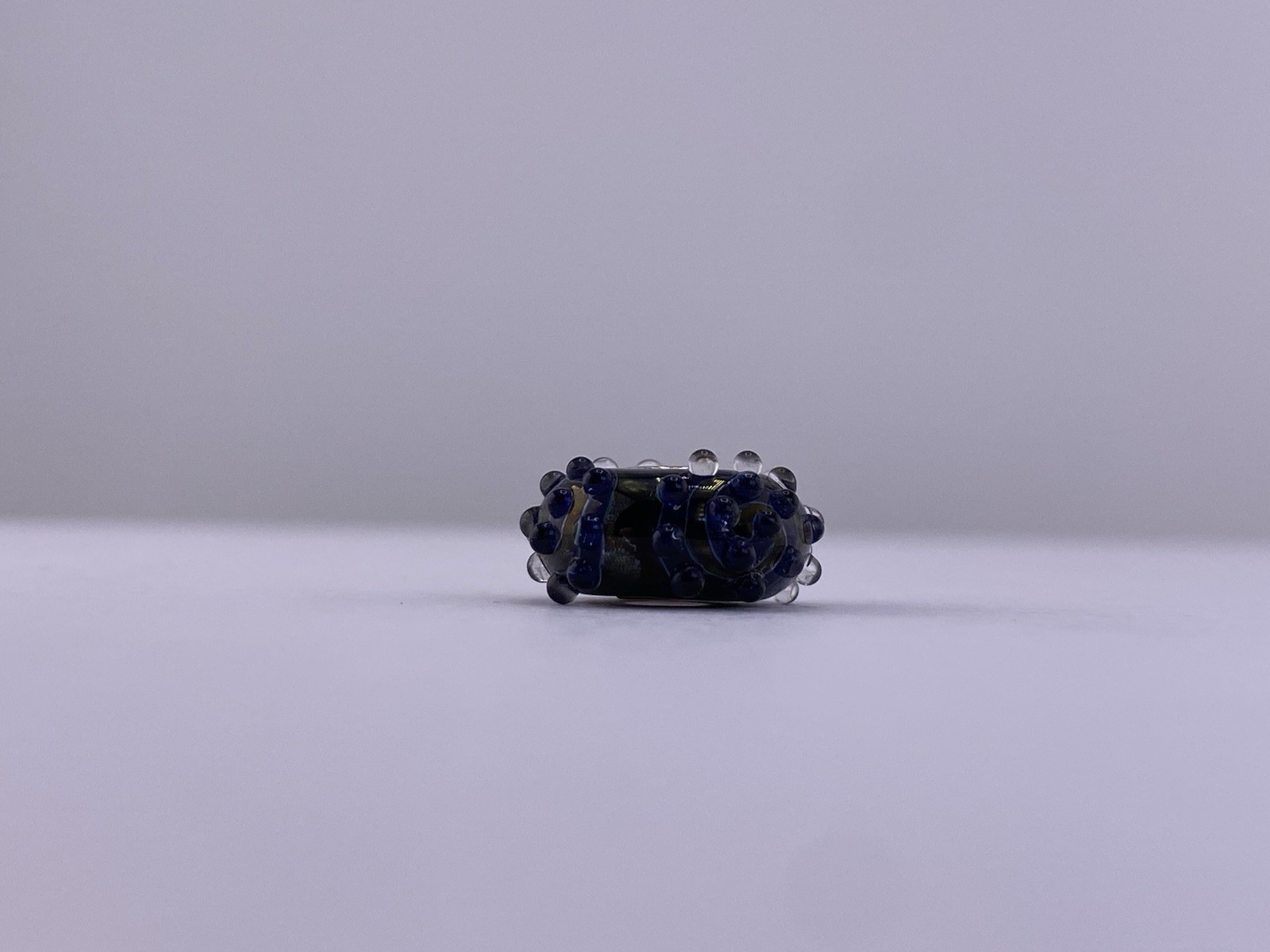 Elfbeads New Dark Blue Swirl Glass Bead • 925 Silver Core gallery