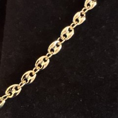 Gold Anchor Link Chain Bracelet Oval Shape Lobster Closure Fashion Jewelry