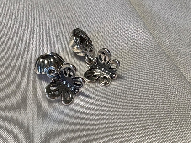 Authentic Pandora Friends Forever Butterfly Charm/Bead Silver 925 ALE Retired gallery
