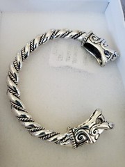 Viking LARGE Arm Ring ~ Celtic Dragon Heads Norse ~ Cuff Bracelet~ Heavy