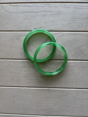 (2) Romantic Boho Summer Fun Faux Jade Stackable Bangles