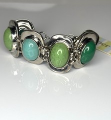 Piper K Silver Toned Green & Turquoise Bracelet Lead Safe Nickel Free Bracelet