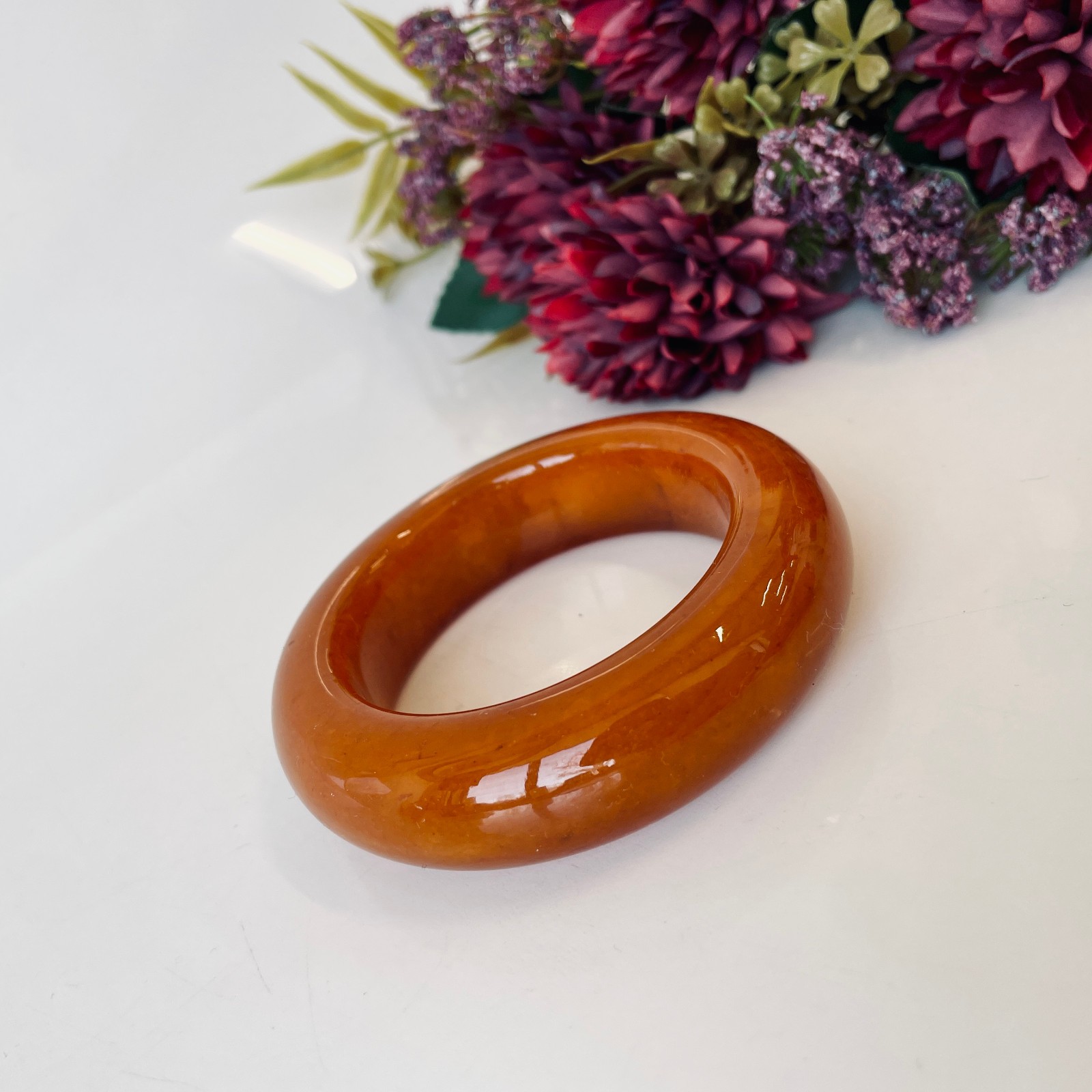 Brown Natural Amber Bracelet, Natural Amber Bangle from Poland gallery