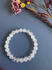 8mm Natural Himalayan Crackle Clear Quartz Bracelet
