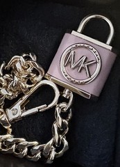 Michael Kors Padlock Bag Charm / Keychain / Bracelet Pink & Goldtone w/ Box