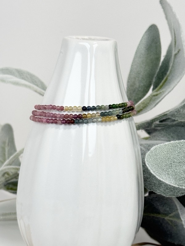 Tourmaline Colorful 6-6 1/2IN Bead Bracelet 2.8MM Set of 3 gallery