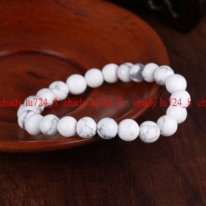 Natural 6/8/10/12mm Tiger's Eye Turquoise Agate Gems Round Beads Bracelets 7.5'' gallery