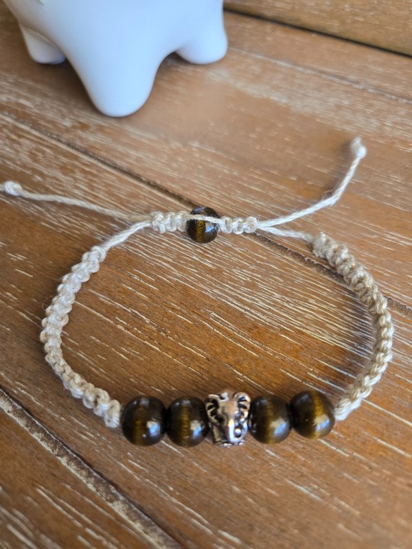 Macrame' Handmade Hemp Boho Bracelets, Beads, Lot Of 7 gallery