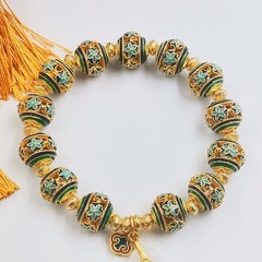 Prosperity Floral Filigree Bracelet Cloisonné Enamel Luxury Charm – New