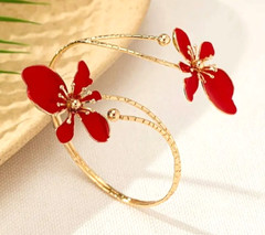 Red Arm Cuff Adjustable Flower Cuff Bracelet Next Day Shipping