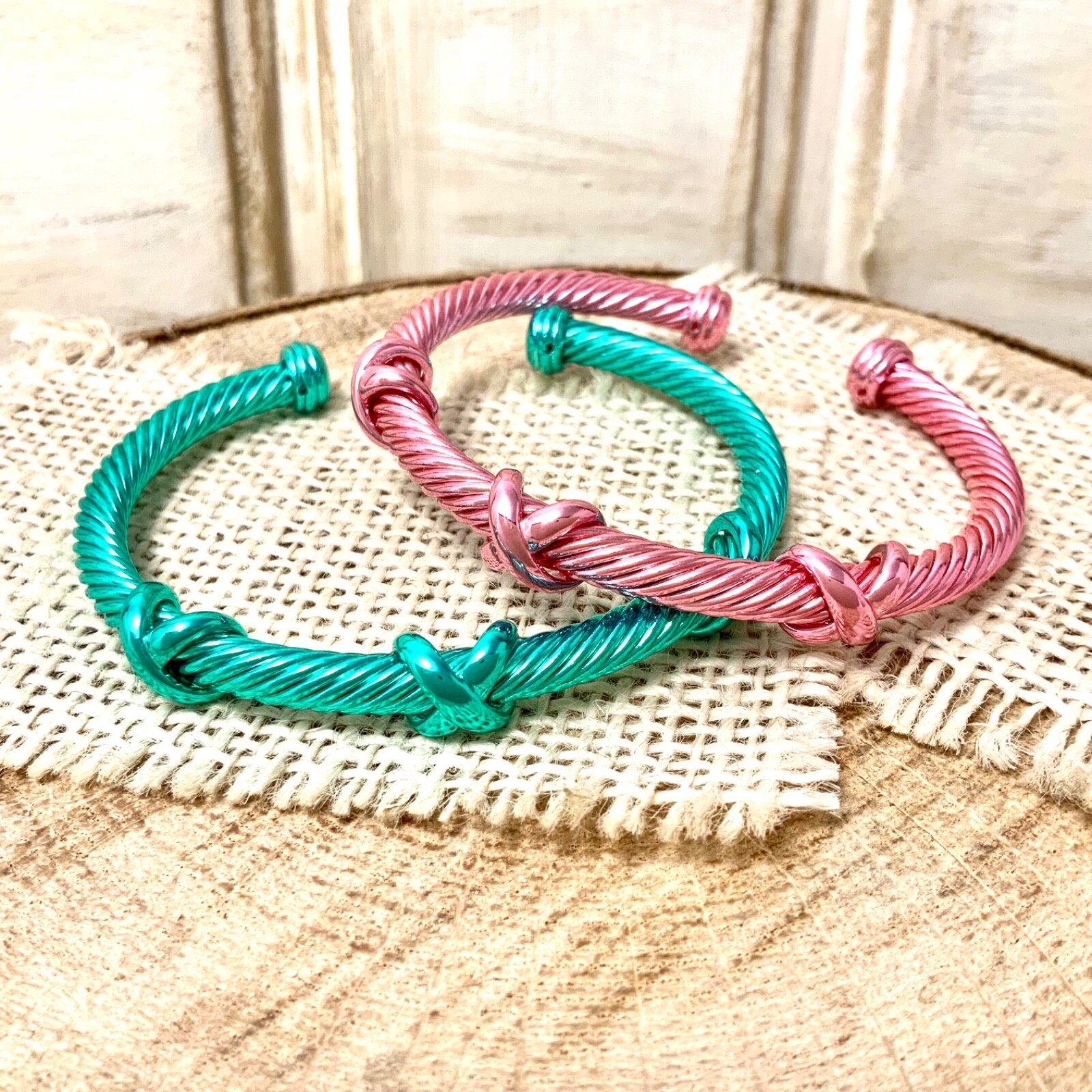 New trendy aluminum color renaissance Cable(5mm)triple x Cuff Stackable Bracelet gallery