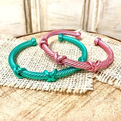New trendy aluminum color renaissance Cable(5mm)triple x Cuff Stackable Bracelet